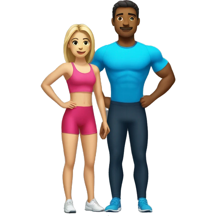 Pareja de un gimnasta y un nadador emoji