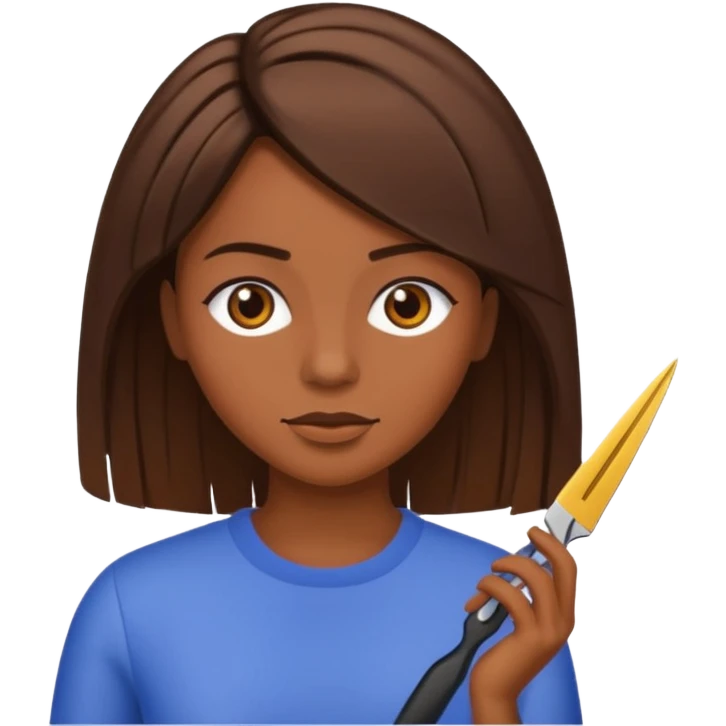 mujer cortando el pelo mechones emoji