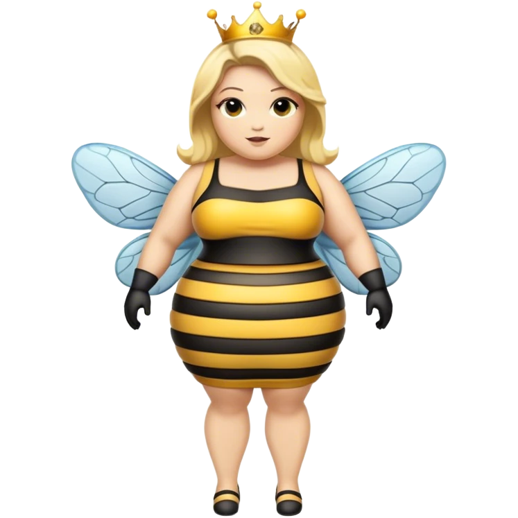 full body Plus size blonde lesbian queen bee emoji