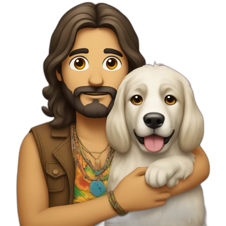 Hippie rubio y perro  emoji