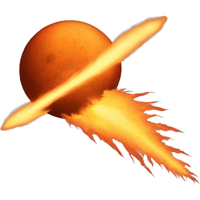 Planet comet flaming trail emoji