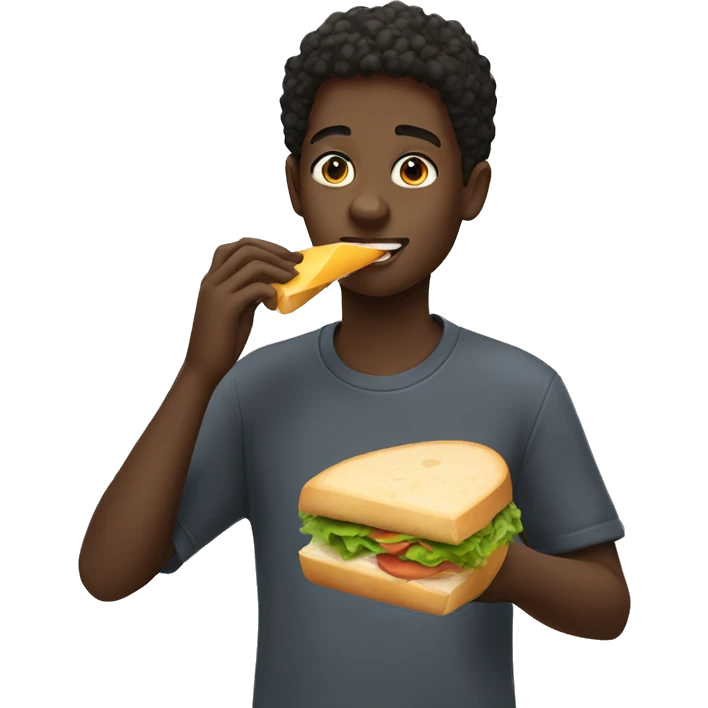 Black boy eating a sandwich  emoji
