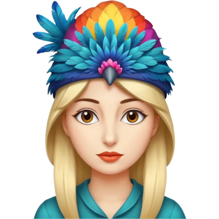 woman with a bird hat emoji