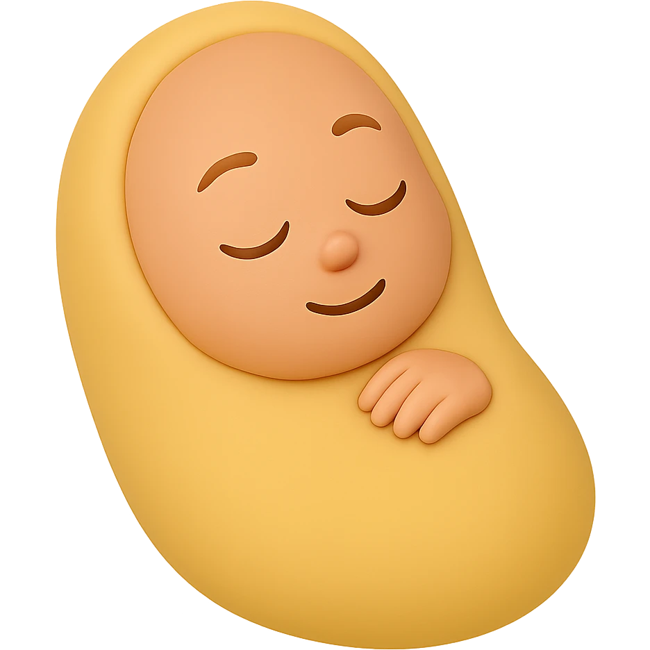 Crop out everything except the baby, making it a die-cut image of just the baby with a transparent background. Preserve the original style and details of the baby in the image. emoji
