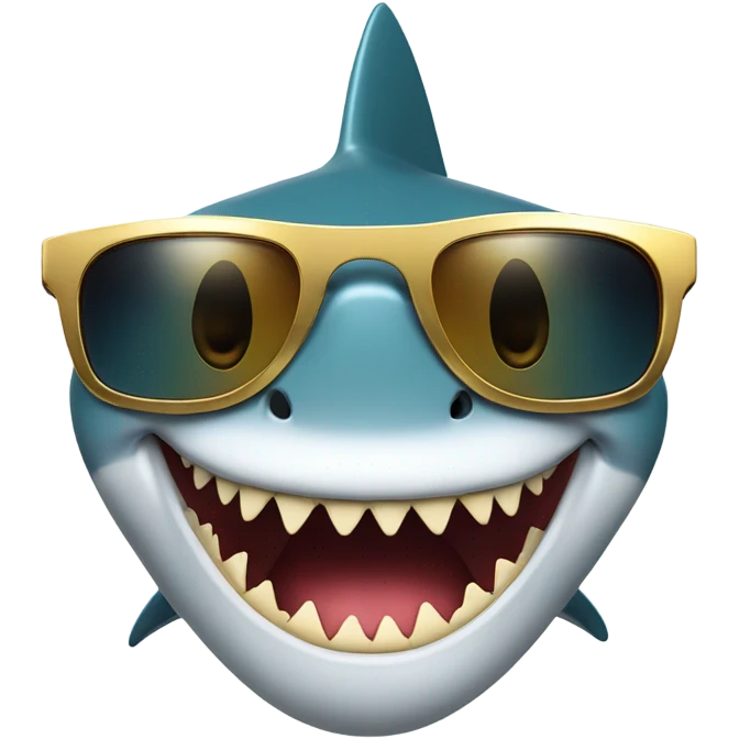 shark smiling with gold chain and sun glasses emoji