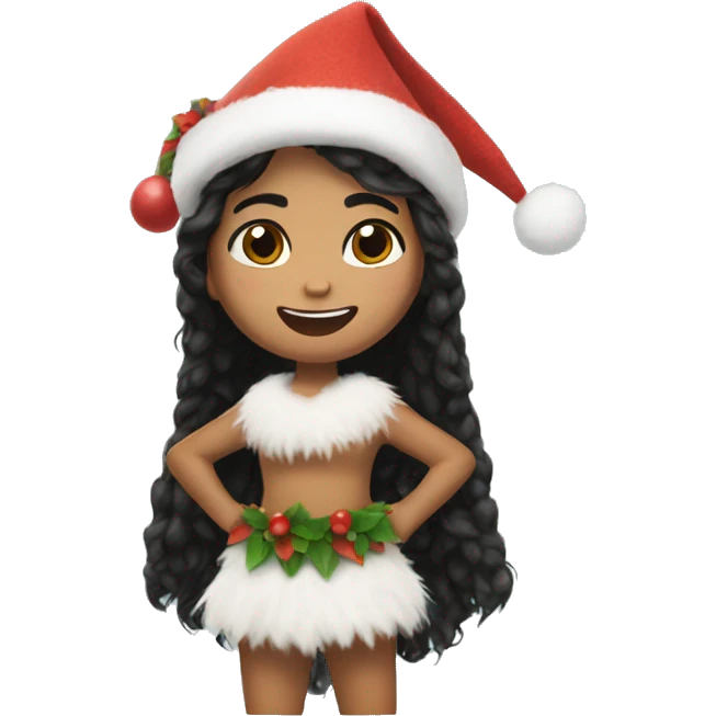 moana christmas hat open arms emoji