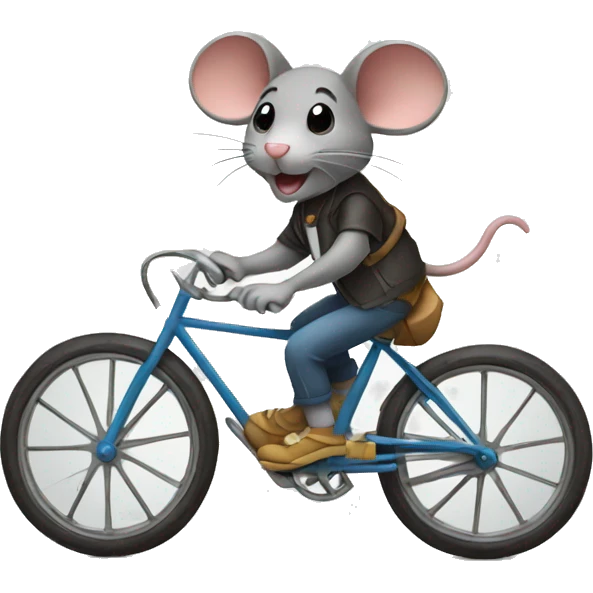 Mouse riding a bike emoji