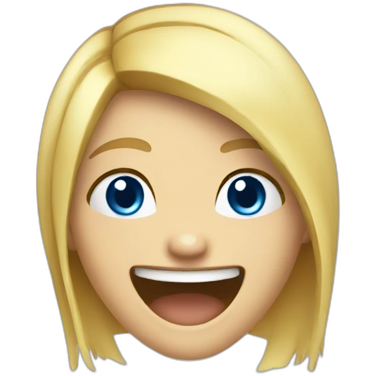 Blonde blue eyes gamer girl laughing emoji