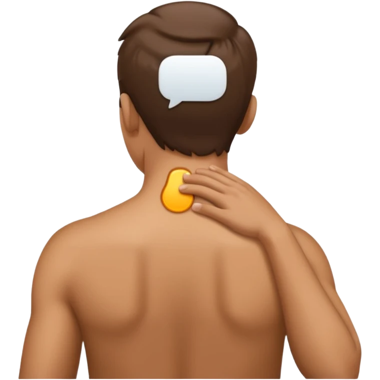 person with strain in the back of their neck. One hand holding the back of the neck emoji