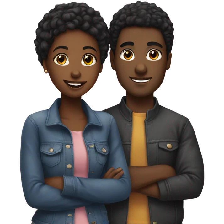black girl and guy best friend  emoji