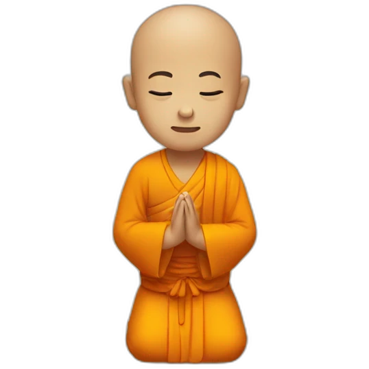 A praying Buddhist monk emoji