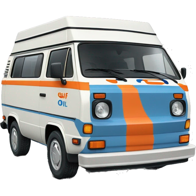 1985 Vanagon Camper, Gulf oil livery, blue and orange  emoji