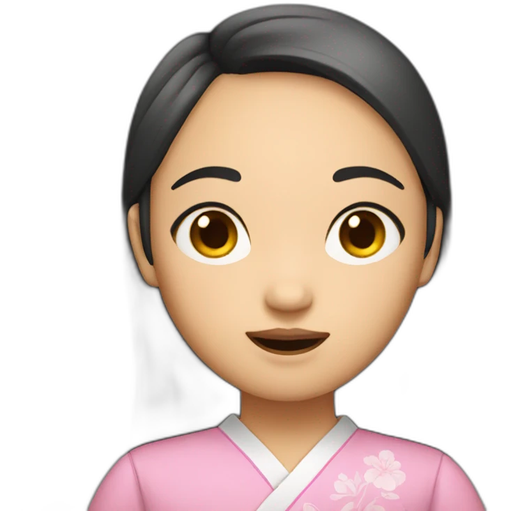 Story telling asian girl emoji