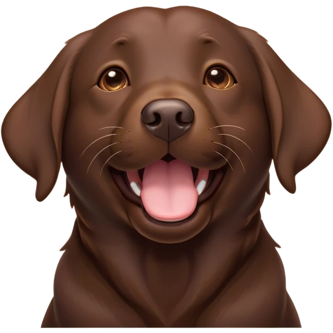 Cinematic Cute Yawning Chocolate Labrador Portrait Emoji, Head tilted slightly with a dramatic, wide-open yawn, showcasing a smooth chocolate Fur with a velvety texture, floppy ears slightly drooping, round brown eyes barely open in drowsy contentment, Simplified yet irresistibly adorable features, highly detailed, glowing with a soft, cozy glow, high shine, relaxed yet expressive, stylized with a touch of whimsy, bright and endearing, soft glowing outline, capturing the essence of a sleepy yet affectionate companion, so drowsy it feels like it could stretch out of the screen and curl up for a nap! emoji
