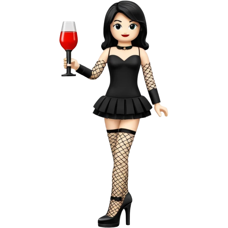 Lego wearing black fishnet stocking and black platform pump emoji