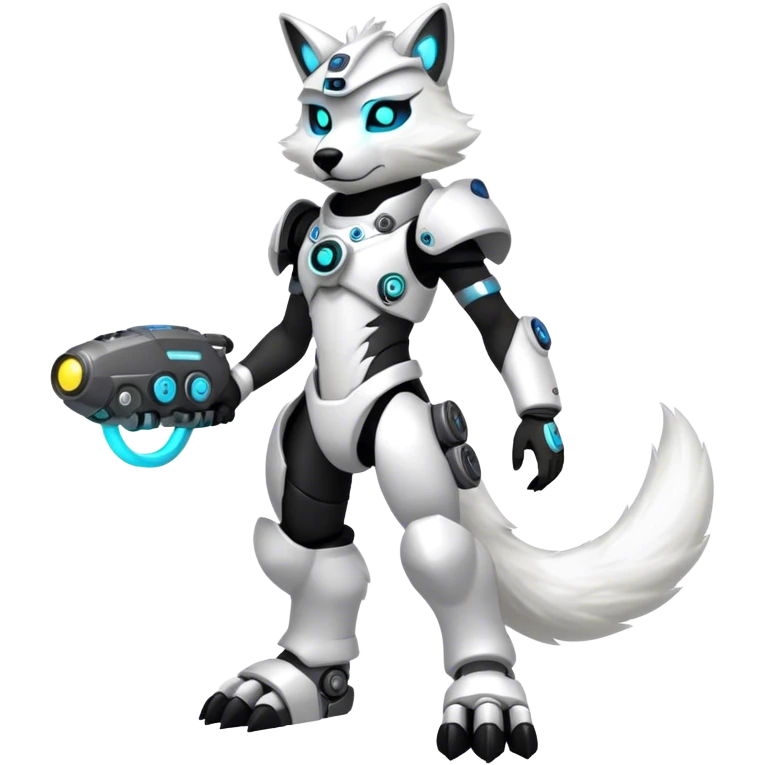 Anthro Protogen-furry-fursona, full body emoji