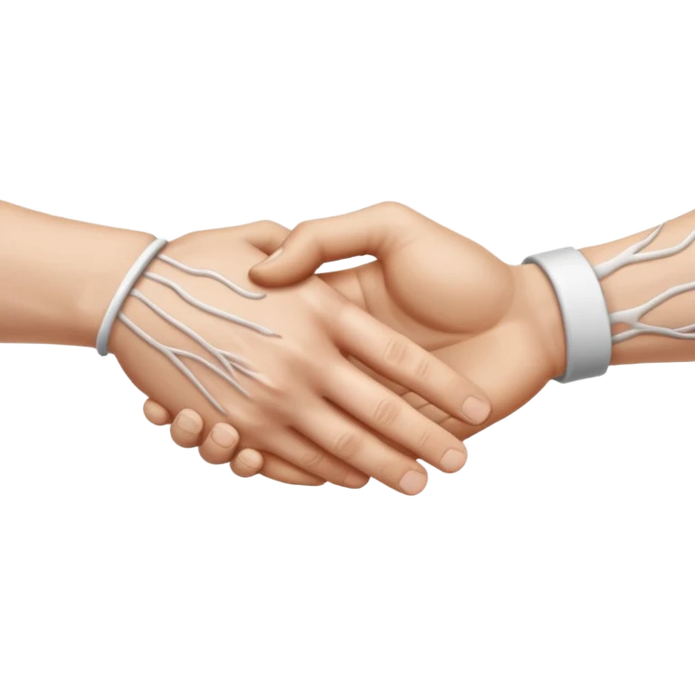 two white hands in a secret handshake emoji