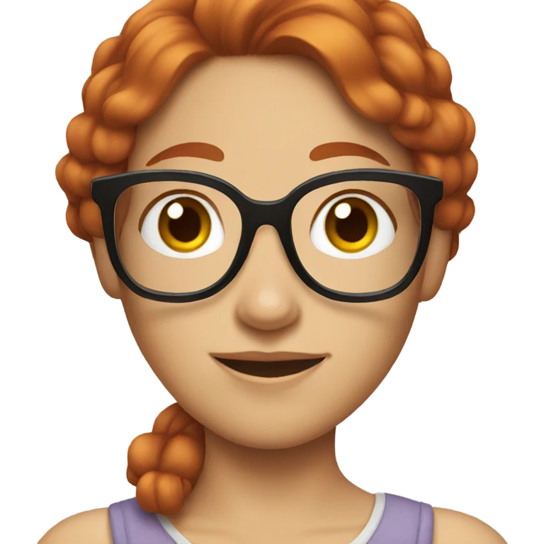 Red haired princess with glasses emoji