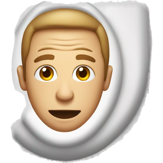 Man’s head  poking out a toilet emoji
