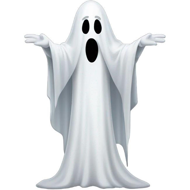 White person with pointy ghost costume emoji