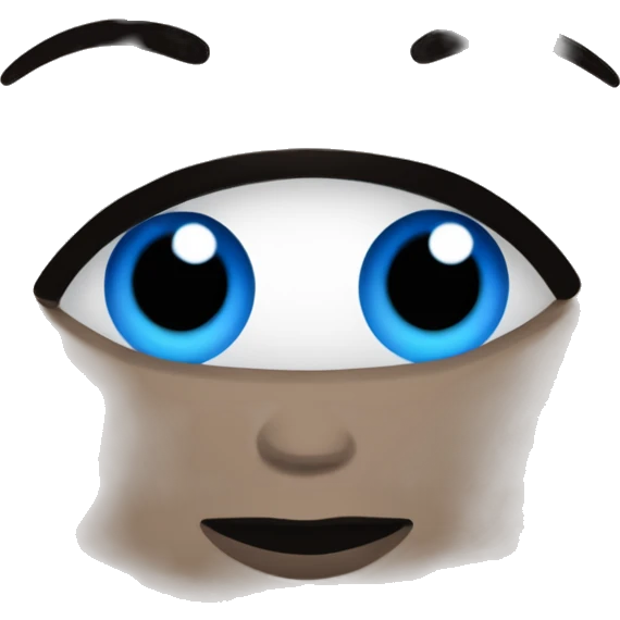 Femme brune, yeux bleu avec trait dans le sourcil  emoji