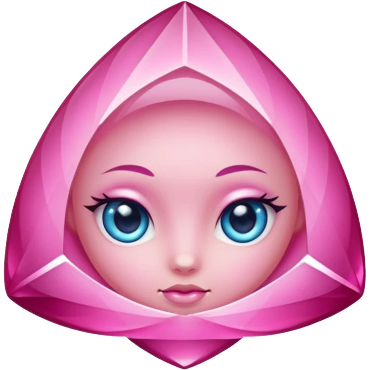 pink gemstone with sharp edges, cute eyes emoji