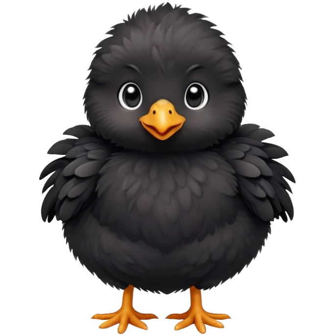 a black baby chick, cute black baby chicken emoji