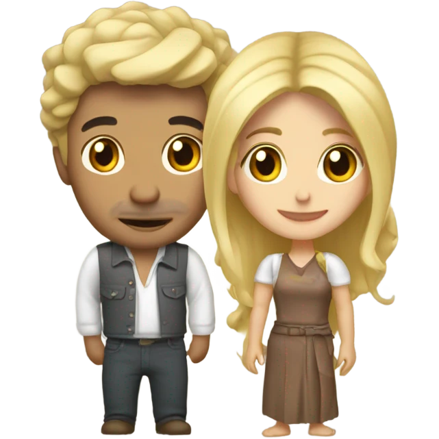 Chico moreno y chica rubia emoji