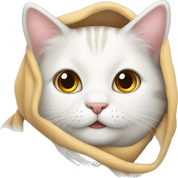 Cute cat with blanker emoji