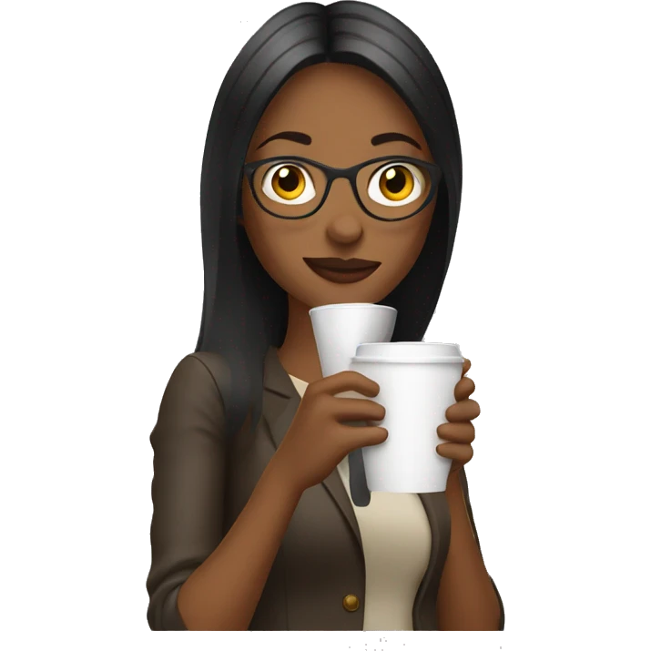 female designer drinking coffee emoji