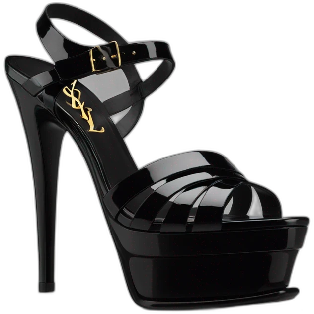 Ysl TRIBUTE PLATFORM SANDAL black PATENT LEATHER emoji