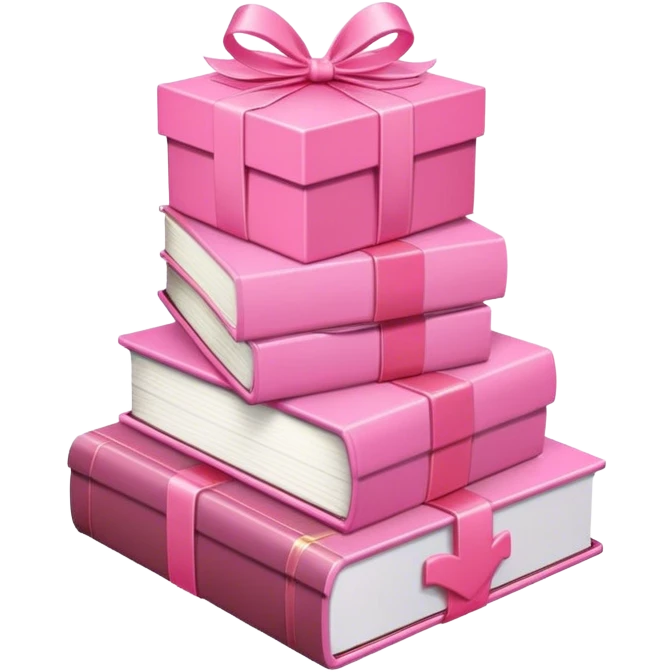 pink light romance books and chocolates emoji