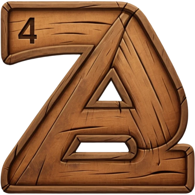 Wooden number 4 emoji
