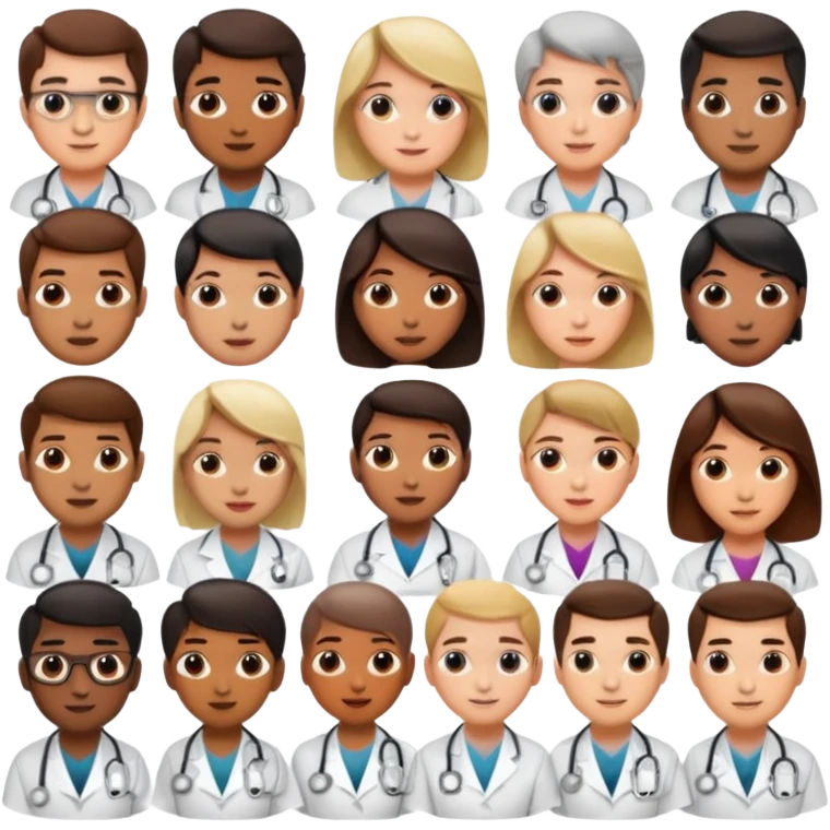 doctors in different styles and forms emoji
