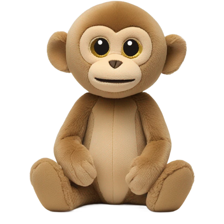 Light brown, baby monkey, jellycat stuffed animal emoji