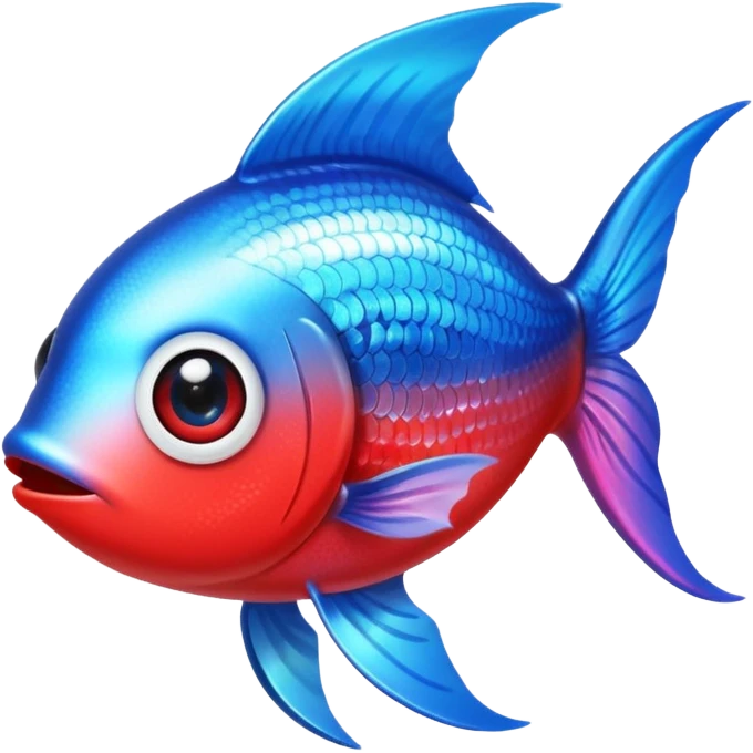 Adorable tetra fish with large sparkling eyes and long flowing fins. emoji