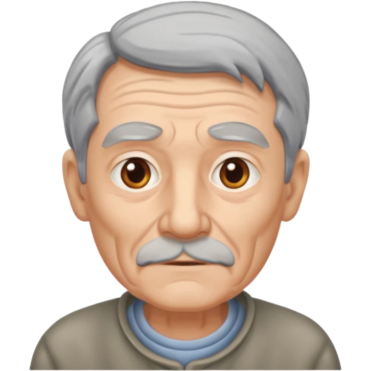 señor muy mayor pelo gris sin bigote emoji