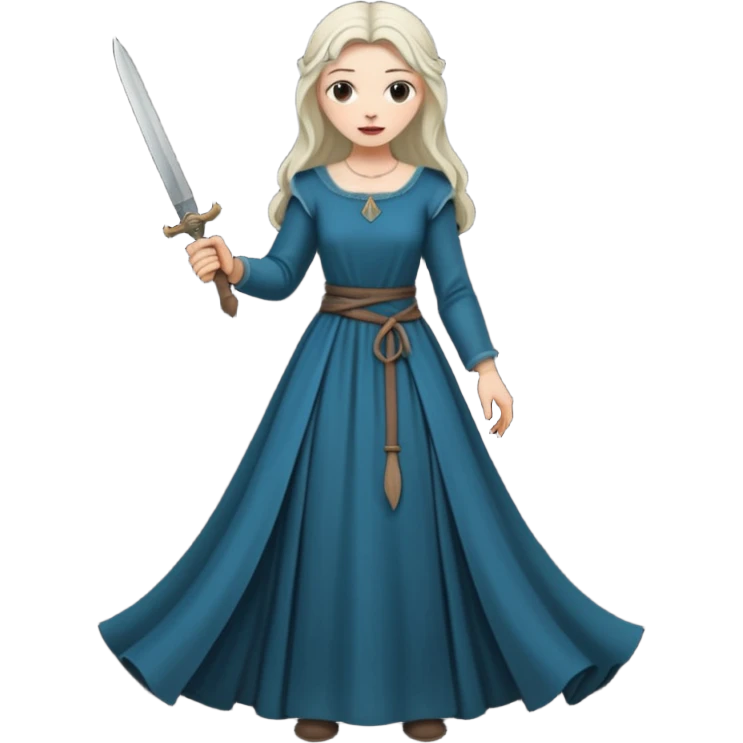 medieval woman holding a knife emoji