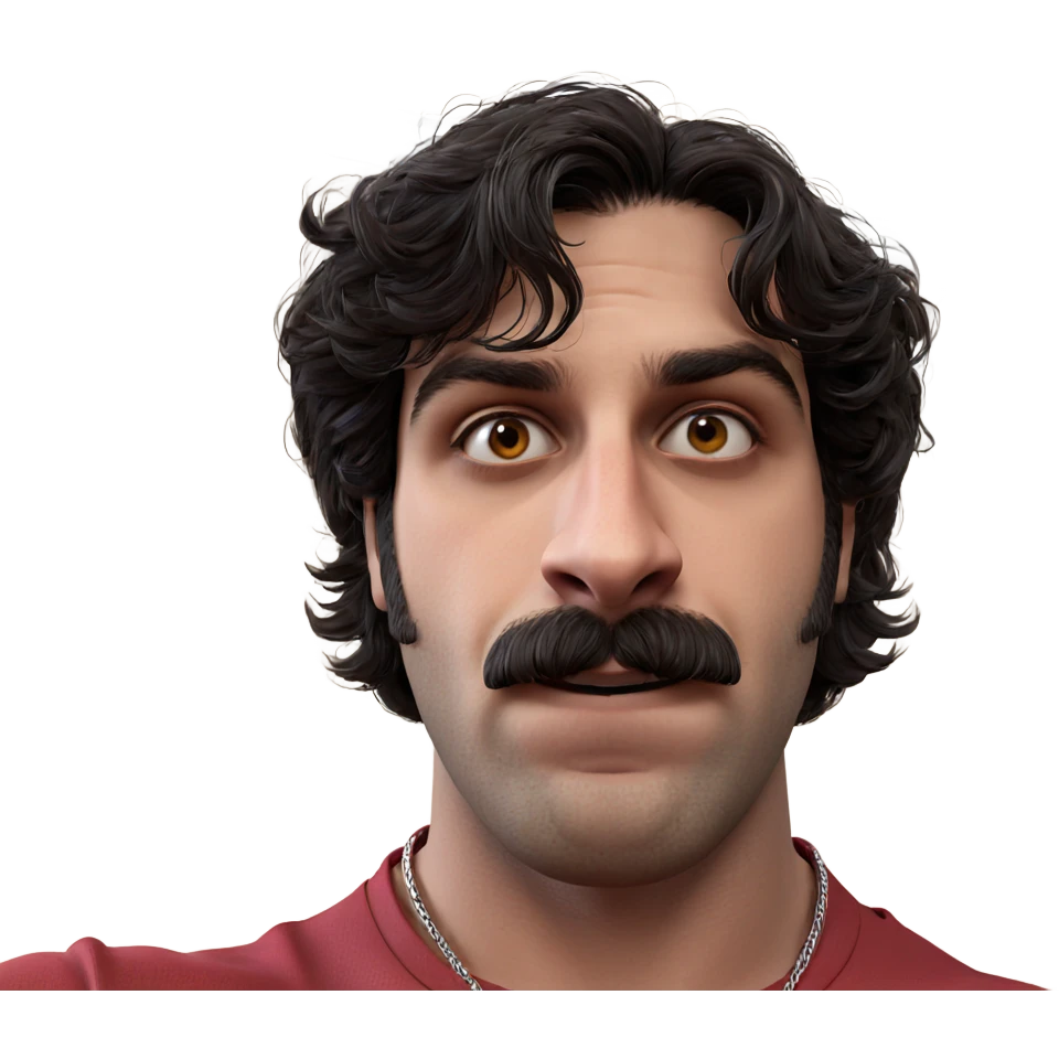 gazing male in red shirt emoji