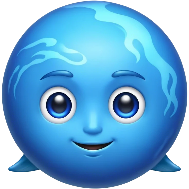 Realistic Neptune Planet with a strong blue emoji
