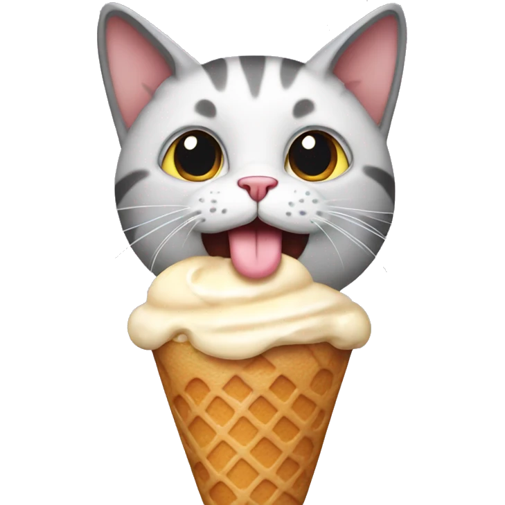 cat with ice cream emoji