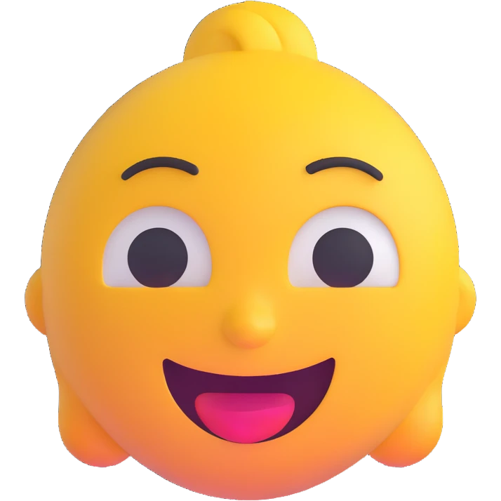 3D emoji style face of Blakeleigh with friendly expression emoji