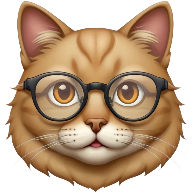 Freaky cat wearing glasses  emoji