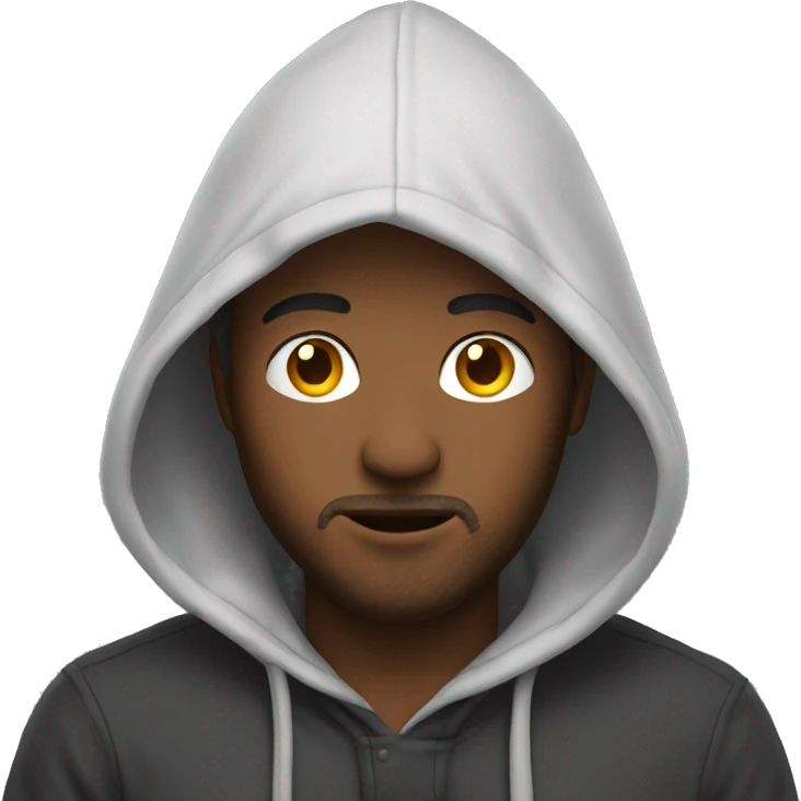 man hearing a hoodie emoji