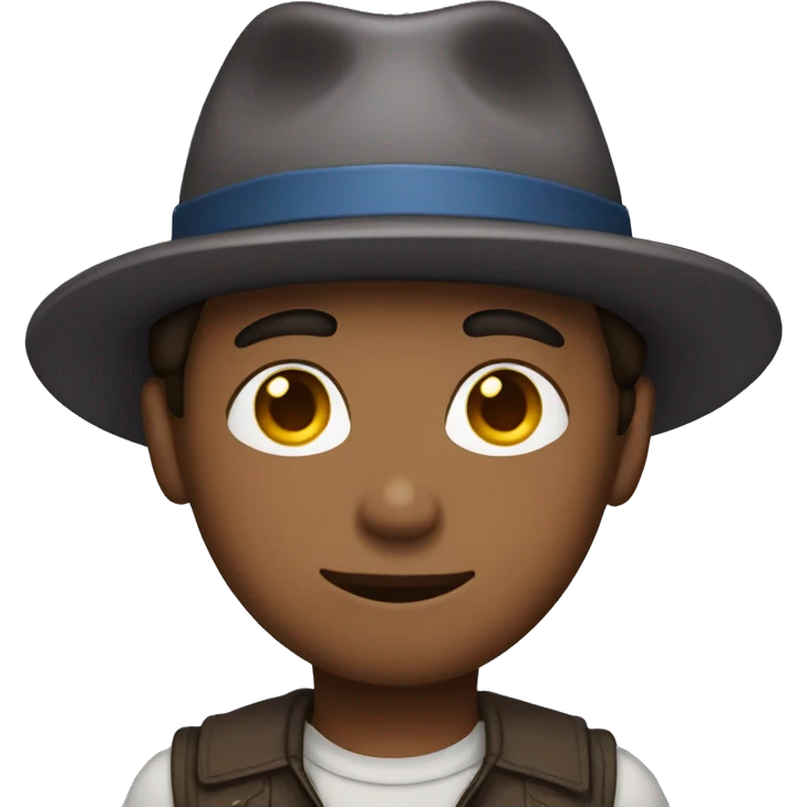 Gay brown haired boy in hat emoji