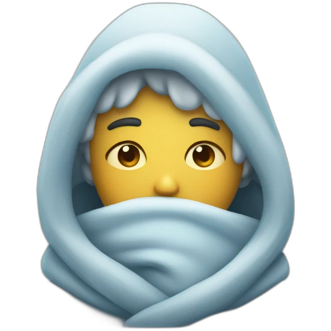 person embraces cold emoji