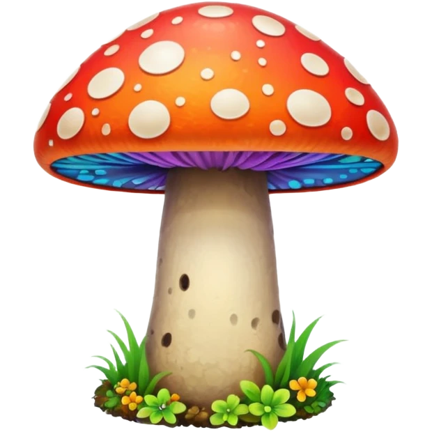 psychodelic mushroom single simple colorful emoji