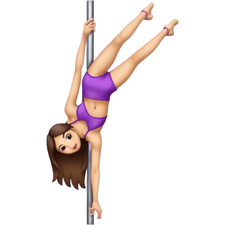 Fille brune à la peau clair qui fait de la pôle dance emoji