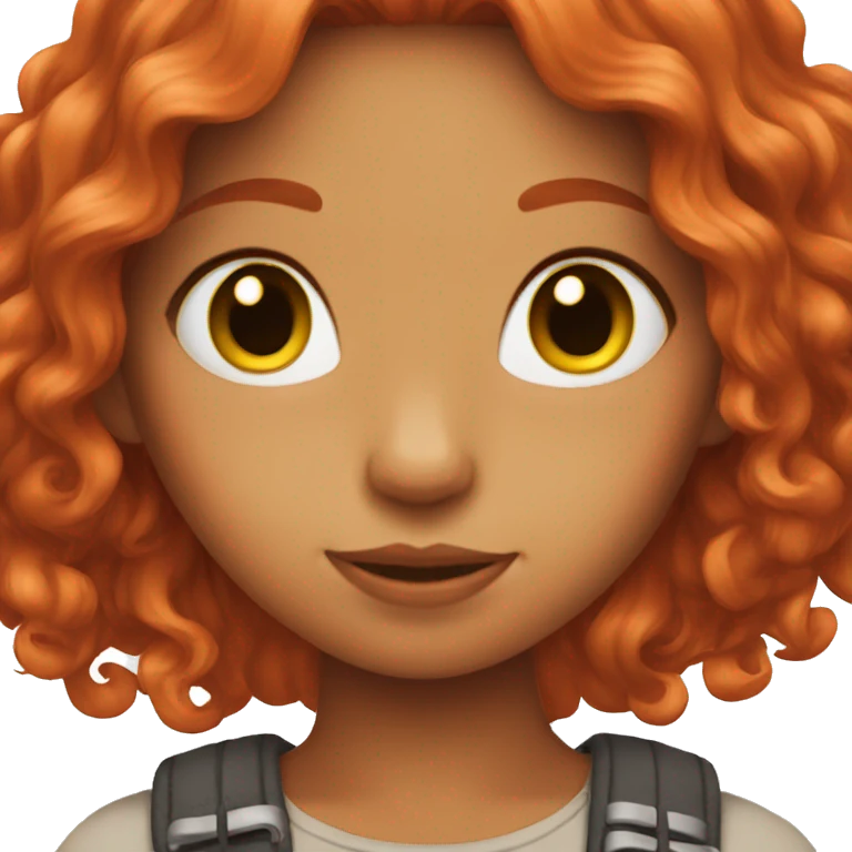 Red hair girl with cat emoji