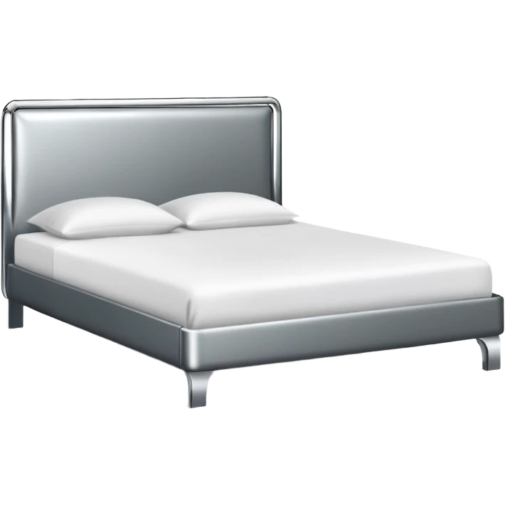 minimal bed silhouette, silver chrome, intimate erotic atmosphere emoji